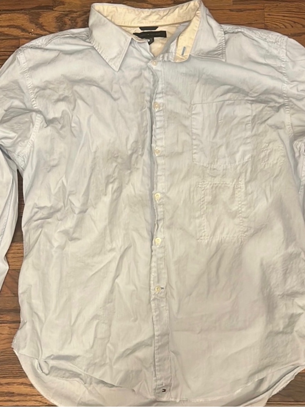 Tommy Hilfiger Light Blue Long-Sleeve Button-Up Shirt